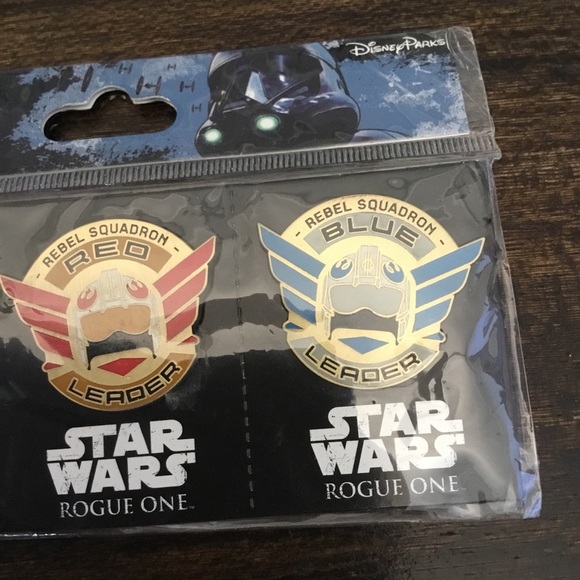 Disney Star Wars ROGUE ONE SET OF 3 SQUAD LEADER PINS. Red, Blue, Gold. New. - Picture 2 of 4